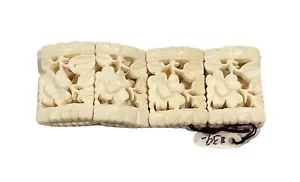 NWT Stretch Natural Material Hand Carved Bracelet Fits 7-8” Wrist - Picture 1 of 3