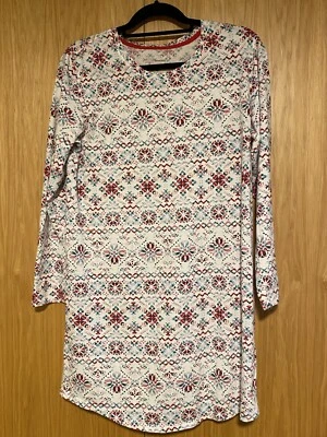 Camisón Sonoma Intimates rojo y verde manga larga largo corto copo de nieve mediano Foto 1 de 4