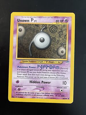 NM (Unlimited) Pokemon UNOWN P Card NEO DESTINY Set 58/105 Non-Holo UNCOMMON