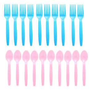 10pcs Color Premium Cutlery Forks Spoons Pastel Birthday Disposable Tableware