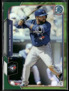 2015 Bowman Chrome Russell Martin #48 Green Refractor /99 Toronto Blue Jays - Picture 1 of 2