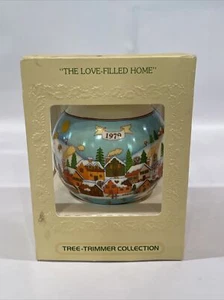 1979 Hallmark Satin Ornament New Original Box "The Love-Filled Home" houses snow - Picture 1 of 6
