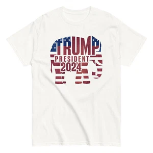 Trump President 2024 Elephant Republican Sign Unisex Cotton T-Shirt - Picture 1 of 9