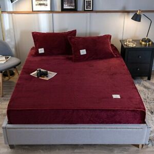Warm Thick Velvet Bed Sheet Super Soft Cozy Comfy Flannel Fitted Sheet Bedding