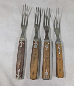 4 Civil War Era 3-Tine Forks * Steel & Wood - Picture 1 of 5