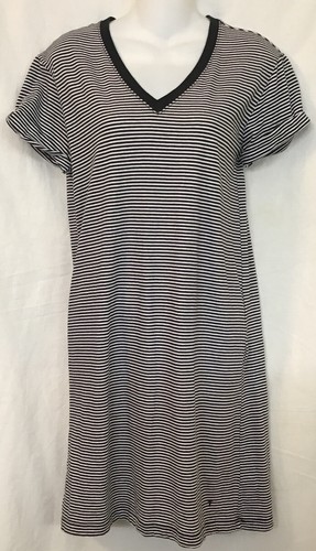 abito t alexander wang nero righe scollo a V manica S cotone taglia Xs