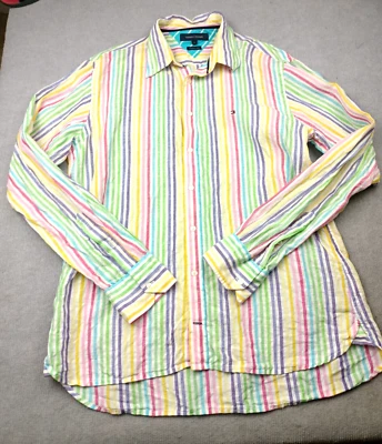 Tommy Hilfiger Men's Shirt Size L Colourful Long Sleeve Striped Linen - image 1 of 4