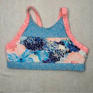 Athleta girl Bora Bora Bikini Top Multi Colorful Floral Size L/12 - Picture 1 of 7