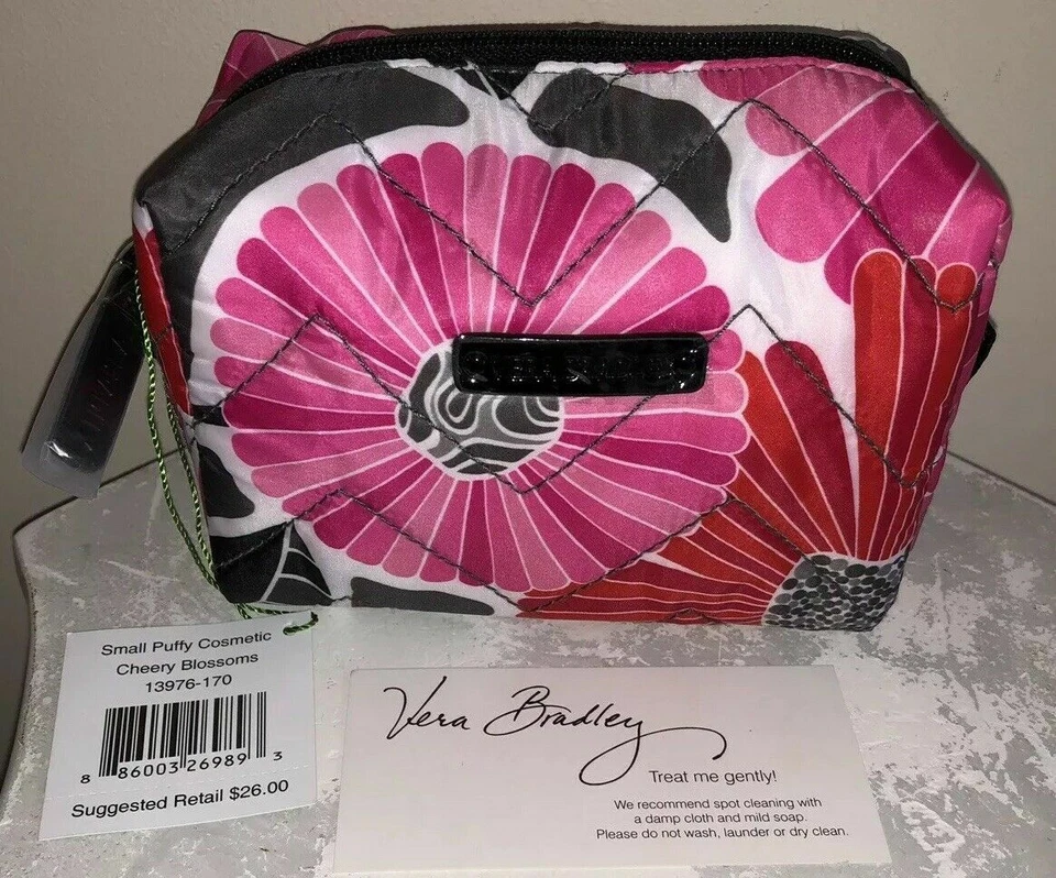 VERA BRADLEY Pequeño Cosmético Hinchado RETIRADO Elige Tu Patrón Nuevo Con Etiquetas Estilo #13976 Foto 1 de 1