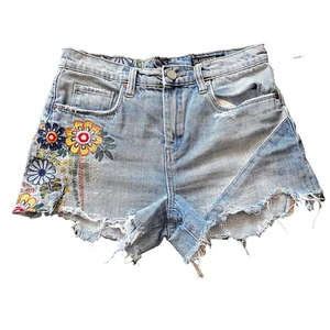 Distressed Blank NYC The Barrow Embroidered Denim Cutoff Shorts Sz 26 Preowned - Picture 1 of 13