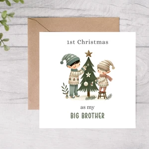 First Christmas Card Big Brother, 1st Christmas Card For Brother From Baby - Picture 1 of 4