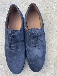 Allen Edmonds Hendrix Budapester Oxford blau Wildleder 12 D Herrenschuhe hergestellt in USA NEU - Bild 1 von 7
