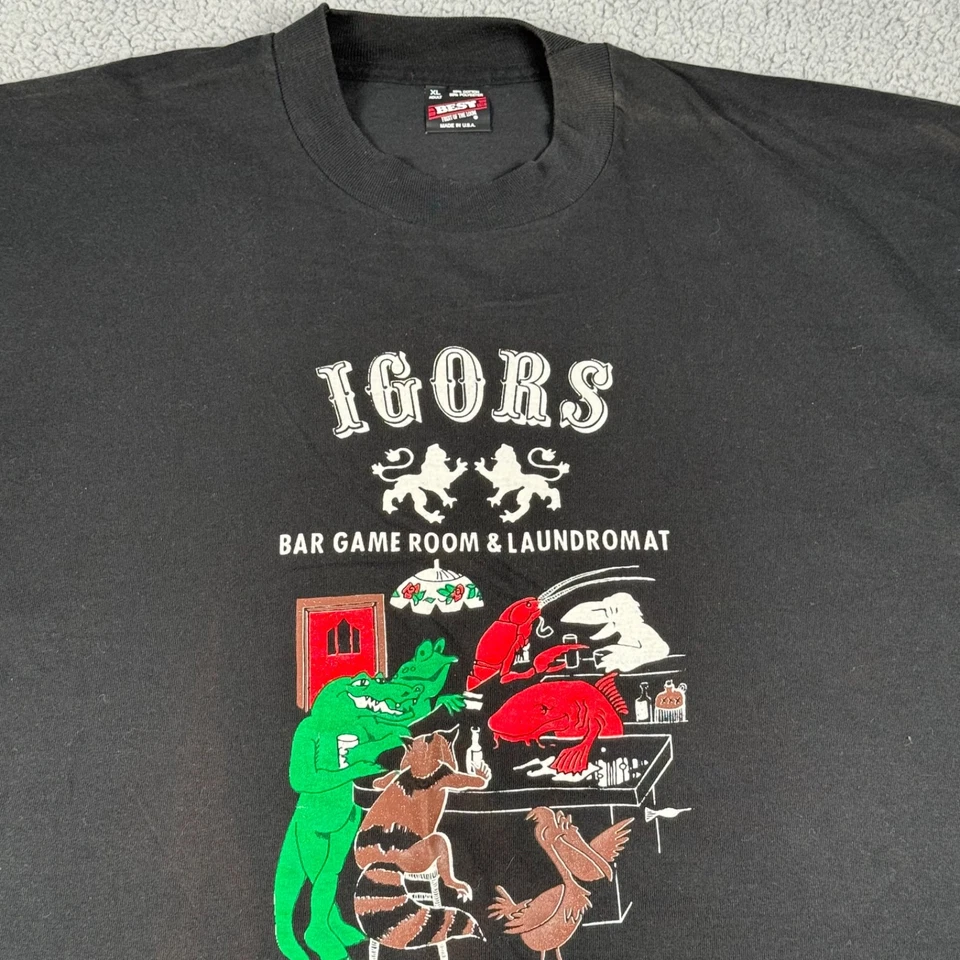 Camiseta de colección Igors Bar Game Room para hombre XL New Orleans Dive Bar puntada única Foto 1 de 4