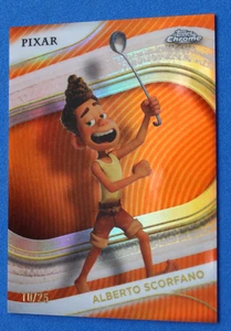 2025 TOPPS CHROME DISNEY ORANGE REFRACTOR ALERTO SCORFANO #182 #/25 - Picture 1 of 3