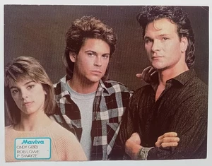 Patrick Swayze Rob Lowe Cindy Gibb - Póster de doble cara de revista griega de los años 80 - Imagen 1 de 2