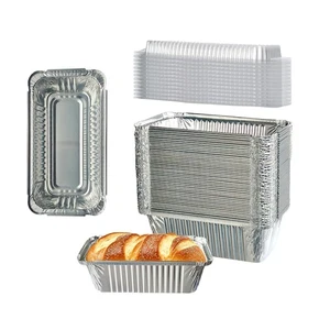 50 Pack 6.9"x3.5" Disposable Aluminum Loaf Pans with Lids - 1Lb Mini Baking P... - Picture 1 of 7