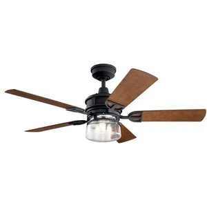 Lyndon Patio 3-Light 52" Outdoor Ceiling Fan in Distressed Black - Picture 1 of 2