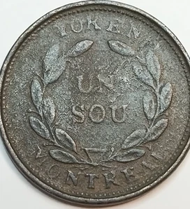 Ficha Sous de 1/2 centavo Canadá colonial 1838 LC-21 BR-680 - Imagen 1 de 4