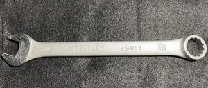 Vintage Stanley 18mm metric combination wrench #86-863 9” Long 12-Point - Picture 1 of 2