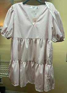 Missguided Pink Gingham Maternity Baby Doll Smock Dress US Size 10 NWT - Picture 1 of 8