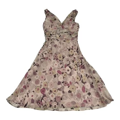 Express Y2K 90’s Chiffon Multi Color Floral Print  Fairy Silk Dress Sz 4 NWT $78 - Image 1 of 4
