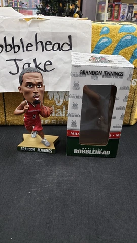 NIB BRANDON JENNINGS MILWAUKEE BUCKS BOBBLEHEAD SGA RED JERSEY Cover