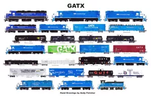 GATX 11""x17"" Eisenbahn laminiertes Tischset Andy Fletcher - Bild 1 von 1