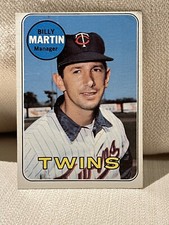 1969 Topps #547 Billy Martin ERROR CARD BLANK BACK Minnesota Twins Rare