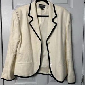 British Khaki Linen Jacket - Women's Size 12, Robert Lighton Workwear Office - Picture 1 of 4