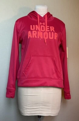 Women’s Pink Under Armour Hoodie/Sweatshirt Size LG Outdoorsy Sports Athleisure  - Image 1 of 4