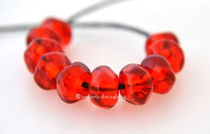 CINNAMON RED NUGGETS * Handmade Lampwork Glass Beads TANERES sra - tiny rocks - Picture 1 of 5