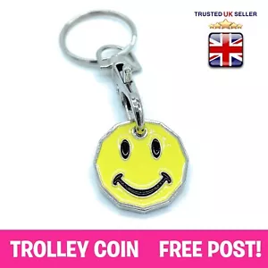 More details for shop trolley new uk £1 pound coin token locker fob keyring key ring rave happy