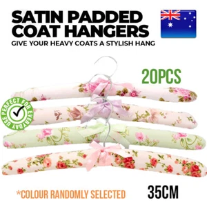 20Pcs Home Master® Coat Hangers Floral Satin Covers Padded Thick Elegant NEW - Picture 1 of 6