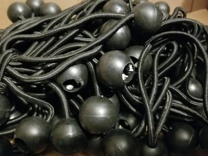 100pc 6" Ball Bungee Bungi Bungie Cord Tarp Tie Down Strap Canopy Black NEW GS  - Bild 1 von 1