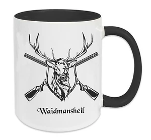 Keramik Tasse- Jagd-Jäger Waidmannsheil, Hirsch bedruckt mit Wunschtext Geschenk - Bild 1 von 2