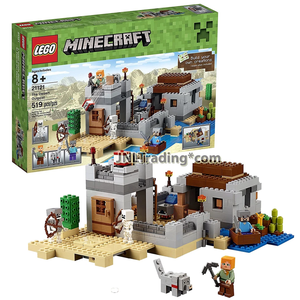 Year 2015 Lego Minecraft 21121 THE DESERT OUTPOST with Skeletons,  Alex & Steve - Image 1 of 1