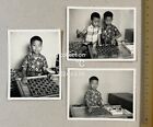 OPS original Chinese boys playing chess game photo x 3