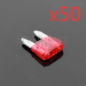 50 PIEZAS 10A Autocamiones Barcos SUV Auto HID Luz Mini Hoja Fusible - Imagen 1 de 1