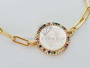Holy Virgin Color CZ 18K Gold Plated Bracelet|Pulsera Santa Virgen Oro Laminado