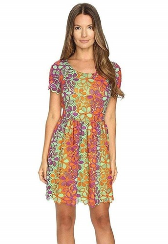 Boutique Moschino 166473 abito donna multicolore pizzo rosa multi taglia 38 4 US