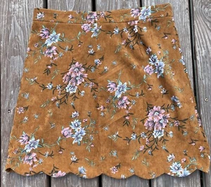 Cord braun rosa Rock gewellt Chance XL Damen XLarge Boho Vintage Folky - Bild 1 von 9