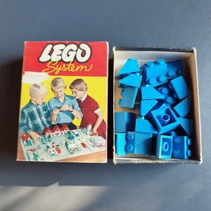 Vintage Lego System Box Nr. 282 produziert 1958-1965. 22 blaue Schrägsteine - Bild 1 von 8