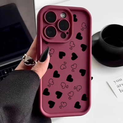 Heart For iPhone 16 Pro Max 15 14 13 12 11 Silicone ShockProof Phone Case Cover - Image 1 of 4