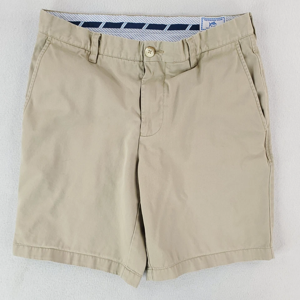 Pantalones Cortos Southern Tide Para Hombres 32 Caqui Skipjack Chino 9" Modal Pima Algodón Preppy Foto 1 de 4