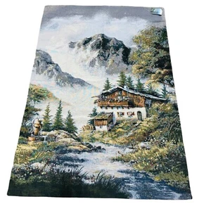 Alpine Chalet Swiss Alps Woven Grande Tapestry Wall Hanging - Picture 1 of 1