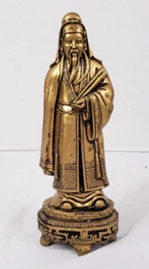 Estatuilla asiática china de colección hombre con pergamino estatua de resina 12" de alto - Imagen 1 de 9