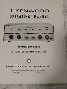 Kenwood KW-200-A Receiver Owners Manual with Schematic Original - Picture 1 of 3