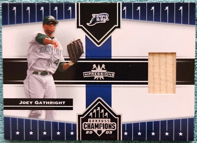 Joey Gathright Rays 2005 Donruss Champions Impressions Game Used Bat Card - Image 1 of 2