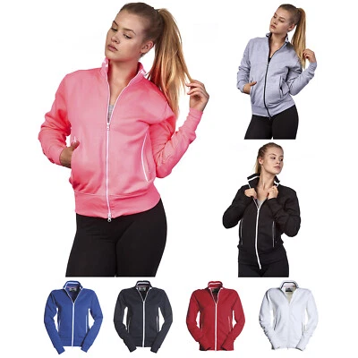 Damen Sweatjacke Übergangsjacke Zipper Jacke Zip Kragen Sweatshirt Sweater - Bild 1 von 2