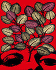 401961 Thorns and leaves coming out of face Psychedelic Red WALL PRINT POSTER DE